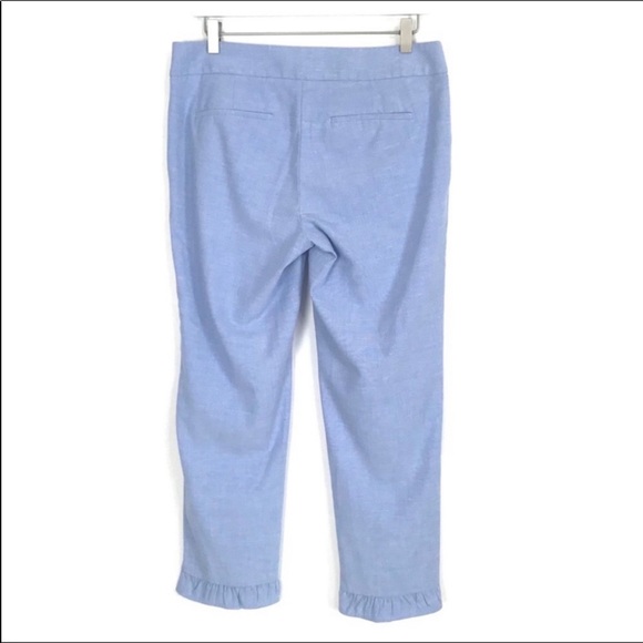 LOFT Cropped Ruffle Hem Chino Pants - Picture 4 of 11
